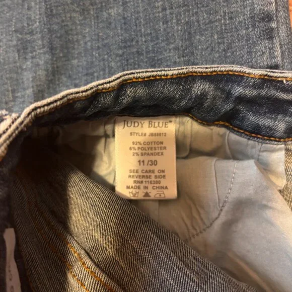 Judy Blue Jeans Womens Size 11/30 Blue Denim Wide Leg Crop Style JB88612 - Picture 6 of 7